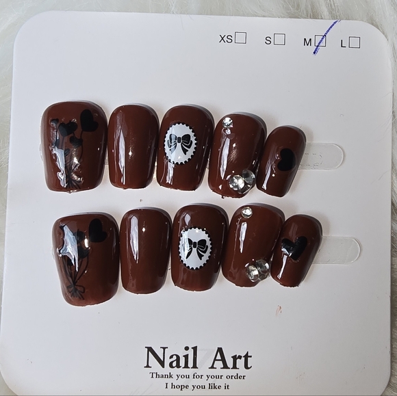 Other - Handmade Brown Nail Set